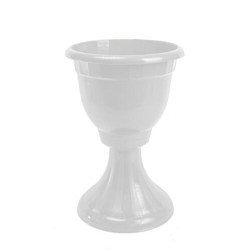 253192-РСВ (в уп.5шт.) - Кашпо 25л на пьедестале Б [01109268] 253192-РСВ (в уп.5шт.) - Кашпо 25л на пьедестале БЕЛЫЙ "Бриг"