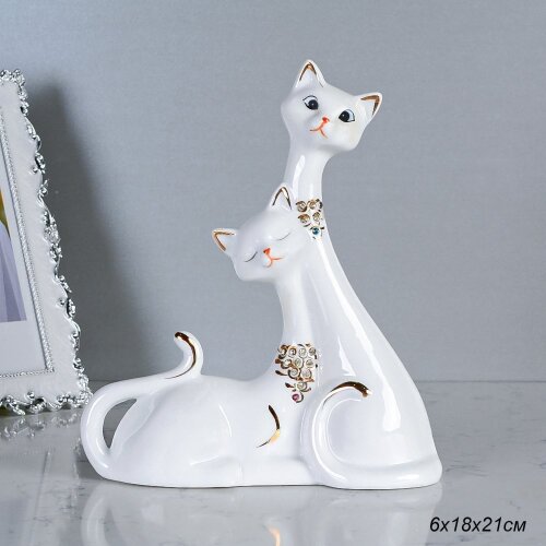 708628 (в уп.24шт.) - Статуэтка Кошки 21см / B2456 [01106907] 708628 (в уп.24шт.) - Статуэтка Кошки 21см / B2456 /, материал: фарфор.