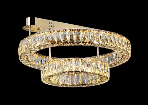 БЖ502/600*2 GD Led 3000+4000+6500K, 243W, диммер, [01110871] БЖ502/600*2 GD Led 3000+4000+6500K, 243W, диммер, хрусталь К9, размер: D600*H300мм (1) светильник потолочный