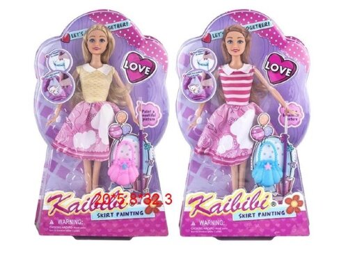 ZY 903164 Кукла с аксессуарами для росписи одежды, [01089132] ZY 903164 Кукла с аксессуарами для росписи одежды, блистер 20*5,8*32,3 см.