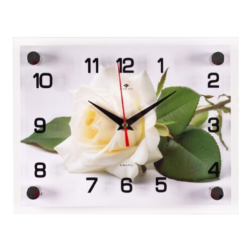 2026-053  (10) Часы настенные "Белая роза"  Рубин [01106704] 2026-053  (10) Часы настенные "Белая роза"  Рубин
