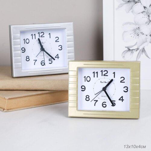 737937 (в уп.120шт.) - Будильник 13х3,8х10,4см. / [01108055] 737937 (в уп.120шт.) - Будильник 13х3,8х10,4см. / BS-2089 /, материал: стекло, пластик, металл.