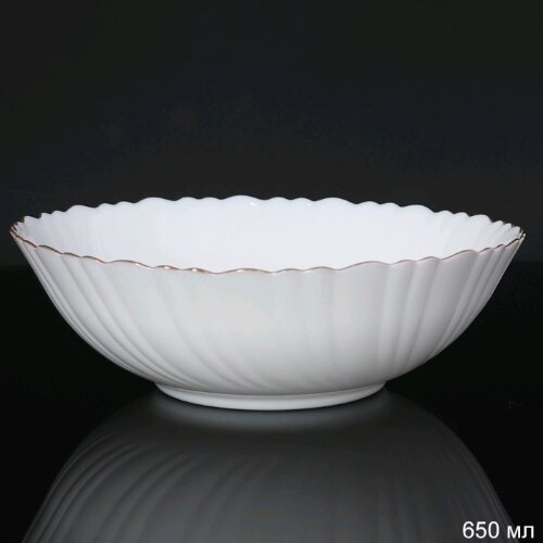 706183/1 (в уп.48шт.) - Салатник 650мл, 175мм. Кла [01110926] 706183/1 (в уп.48шт.) - Салатник 650мл, 175мм. Классика ЗОЛОТО / TW-70XN (White Gold) /, материал: стеклокерамика.