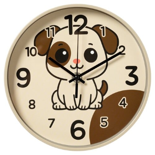 2019-010 (10) Часы настенные круг d=19,5см, корпус [01111149] 2019-010 (10) Часы настенные круг d=19,5см, корпус хаки "Щенок"