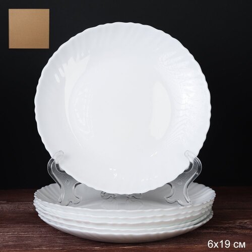 653685/731808/1 (в уп.12наб.) - Тарелка 190мм, Кла [01108829] 653685/731808/1 (в уп.12наб.) - Тарелка 190мм, Классика белая /LHP-75XN (WHITE), материал: стеклокерамика