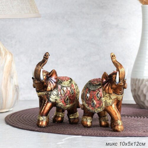 717932 (в уп.96шт.) - Статуэтка Слон, размеры: 10х [01109942] 717932 (в уп.96шт.) - Статуэтка Слон, размеры: 10х5х12см. / 7121 /, материал: полистоун.