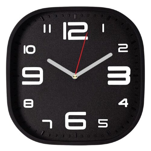 2501-004 (10) Часы настенные квадрат 25х25см, корп [01108477] 2501-004 (10) Часы настенные квадрат 25х25см, корпус чёрный, "Классика", Рубин