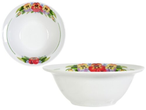 Д6с2155/1ф34 (в кор.15шт.) - Миска 550см3 &quot;Фиалка&quot; [01097328] Д6с2155/1ф34 (в кор.15шт.) - Миска 550см3 "Фиалка" ф. Идиллия, деколь, отводка или заводной край люстром или краской