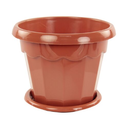 1574М (в уп.30шт.) - Горшок цветочный 1,5л. "Гармо [01050283] 1574М (в уп.30шт.) - Горшок цветочный 1,5л. "Гармония" с поддоном (коричневый), размер: 170х170х133мм.