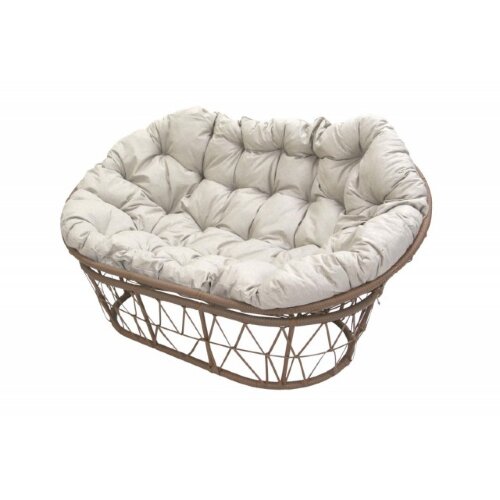 479107-РСВ (в уп.1шт.) - Диван Garden story Мамаса [01109140] 479107-РСВ (в уп.1шт.) - Диван Garden story Мамасан ротанг искусственный бежевый+подушка бежевая+подставка бежевая CN4823-MT, допустимая нагрузка : 150кг, размер:  165х95х80см, материалы: сталь, ротанг искусственный, полиэстер+хлопок, аэропух.