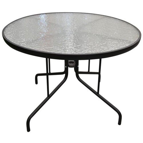 359125-РСВ (в уп.1шт.) - Стол "Марсель" круглый D1 [01106855] 359125-РСВ (в уп.1шт.) - Стол "Марсель" круглый D1м (каркас черный, столешница прозрачная), материал: стекло тонированное закаленное 5мм, сталь.