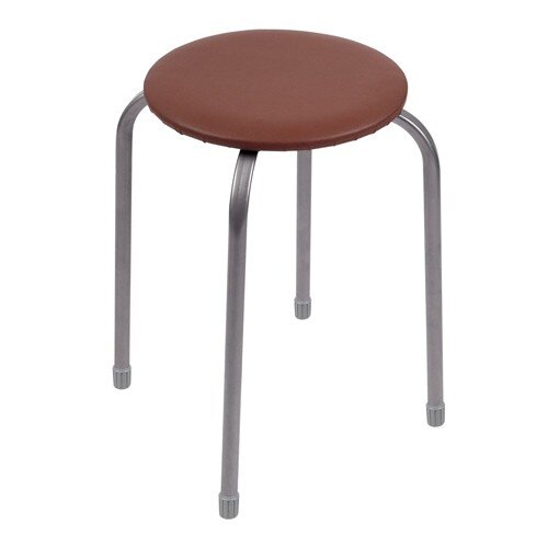 489136-РСВ (в уп.1шт.) - Табурет Nika Эконом на 4- [01109394] 489136-РСВ (в уп.1шт.) - Табурет Nika Эконом на 4-х опорах (круглое сидение винилискожа ДСП) коричневый ТБ3/К, материал: металл.