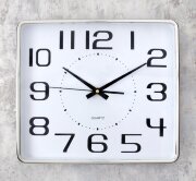 650387 (в уп.10шт.) - Часы настенные квадрат. Сере [01110999]