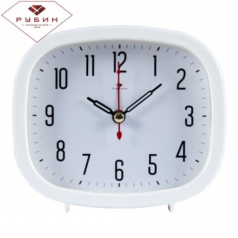 В5-003 (в кор.40шт) - Будильник кварц, корпус белы [01082915] В5-003 (в кор.40шт) - Будильник кварц, корпус белый "Классика" "Рубин", размер: 12,5х10,5х3,8см, материал: пластик, стекло,металл, кварцевый механизм с плавным ходом.