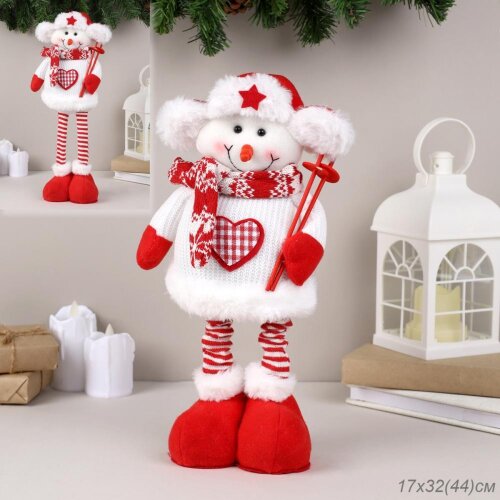 745038 (в уп.60шт.) - Фигурка Снеговик на телескоп [01110669] 745038 (в уп.60шт.) - Фигурка Снеговик на телескопических ножках 17х32(44)см. /NA110/, материал: текстиль, пластик.