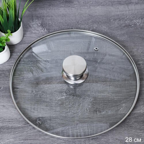 726693 (в уп.30шт.) - Крышка стеклянная 28см. / VD [01108255] 726693 (в уп.30шт.) - Крышка стеклянная 28см. / VDX-28 /, материал: стекло, нержавеющая сталь.