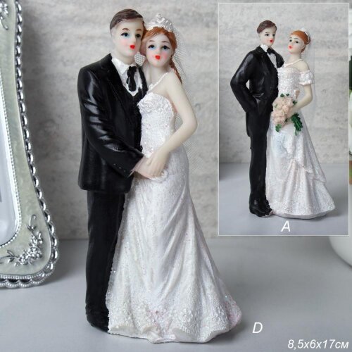 734260 (в уп.72шт.) - Фигурка Молодожены 8,5х6х17с [01107975] 734260 (в уп.72шт.) - Фигурка Молодожены 8,5х6х17см. / XYT-2 /, материал: полимер.