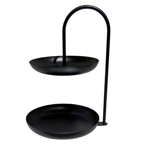 555657-РСВ (в уп.1шт.) - Ваза для фруктов 2-х ярус [01110077] 555657-РСВ (в уп.1шт.) - Ваза для фруктов 2-х ярусная 16х20х30см, черная 8926, материал: углеродистая сталь.