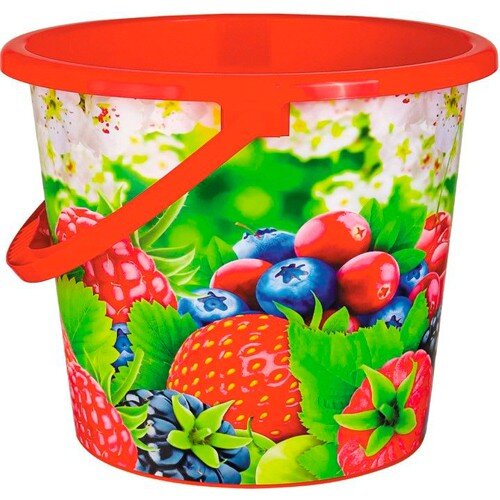 508249-РСВ (в уп.1шт.) - Ведро 10л. "Ягоды" (Арт. [01105956] 508249-РСВ (в уп.1шт.) - Ведро 10л. "Ягоды" (Арт. ВР-8598), материал: полипропилен.