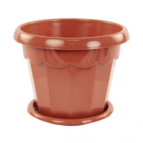 174256-РСВ (в уп.30шт.) - Горшок цветочный "Гармон [01058265] 174256-РСВ (в уп.30шт.) - Горшок цветочный "Гармония" 2,5л.с поддоном (корич.) М1575