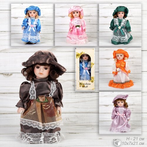 616664 (в уп.80шт.) - Сувенир кукла коллекционная [01109814] 616664 (в уп.80шт.) - Сувенир кукла коллекционная 10х7х21см. / 8008 /, материал: керамика, полимер, металл.