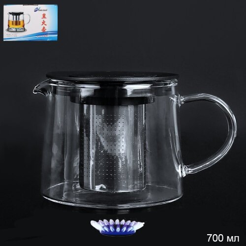 695317 (в уп.36шт.) - Чайник заварочный 700мл. с н [01108114] 695317 (в уп.36шт.) - Чайник заварочный 700мл. с нейлоновой крышкой / YG-J527 /, материал: жаропрочное стекло.