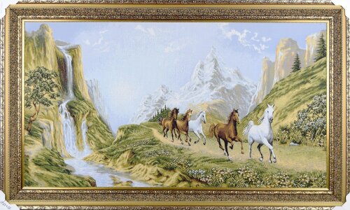 90*150 М/Р Кони с Гор Картина гобелен [01111743] 90*150 М/Р Кони с Гор Картина гобелен