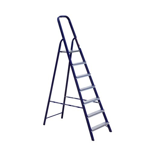 244361-РСВ (в уп.1шт.) - Стремянка стальная Алюмет [01108837] 244361-РСВ (в уп.1шт.) - Стремянка стальная Алюмет С8407, 7 ступеней алюминиевые, рабочая высота 3,55м, материал: металл.