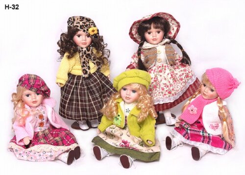 107717 (в уп.48шт.) - Кукла коллекционная H=32см. [01069006] 107717 (в уп.48шт.) - Кукла коллекционная H=32см. /1208/, материал: керамика, полимер, металл.