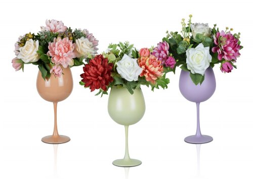 Цветочная композиция Фужеры, размер: высота 35 см, [01093949] Цветочная композиция Фужеры, размер: высота 35 см, ширина 25 см, материал:стекло РУЧНАЯ РАБОТА