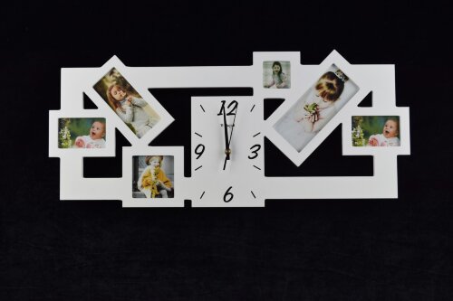 М1265В white colour (в кор.10шт.) АКЦИЯ - Часы-фот [01068971] М1265В white colour (в кор.10шт.) АКЦИЯ - Часы-фоторамка, размер: 650*285 мм, материал: МДФ.