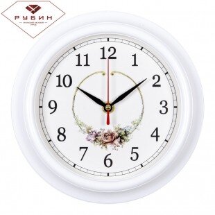 2121-139 (в кор.10шт.) - Часы настенные "Венок из [01081348] 2121-139 (в кор.10шт.) - Часы настенные "Венок из роз" "Рубин", размер: 21*21см, материал: пластик, стекло, часовой механизм кварцевый, стрелки, плавный ход