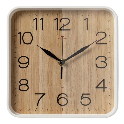 1918-112W (10) Часы настенные квадрат 19х19см, кор [01111147] 1918-112W (10) Часы настенные квадрат 19х19см, корпус белый "Дерево" "Рубин"