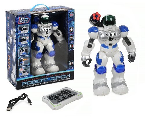 IT103836 Робот интерак."ВеВоу" управ.робота 3 вар. [01093639] IT103836 Робот интерак."ВеВоу" управ.робота 3 вар.:жестами,голосом и с пульта. 80 вариан.ответов, понимает 20 голос.команд,стреляет,звук,свет, в/к 32*14,5*37см