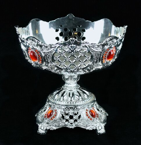 S1-118 (в кор.12шт.) - Ваза круглая на ножке, 24см [01013980] S1-118 (в кор.12шт.) - Ваза круглая на ножке, 24см, материал: стекло, металл.