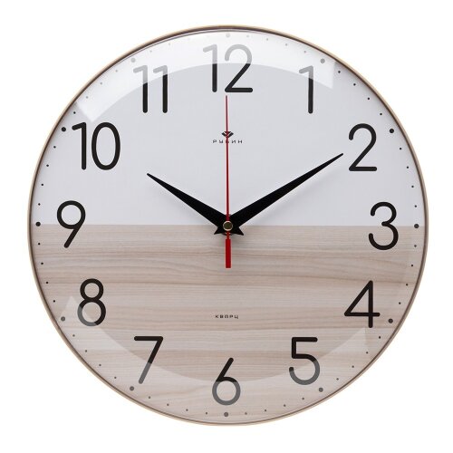 2526-004 (10) Часы настенные круг d=25см, основани [01110936] 2526-004 (10) Часы настенные круг d=25см, основание бежевое "Текстура дерева""Рубин"