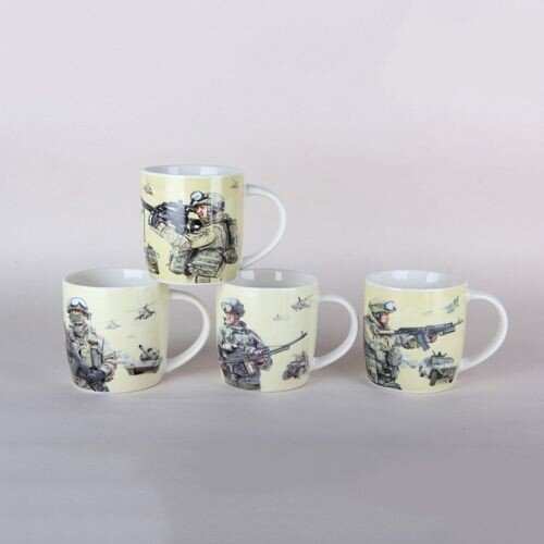 539797-РСВ (в уп.1шт.) - Кружка 350мл. Коралл Арми [01111241] 539797-РСВ (в уп.1шт.) - Кружка 350мл. Коралл Армия (4 дизайна) B-23, материал: фарфор.