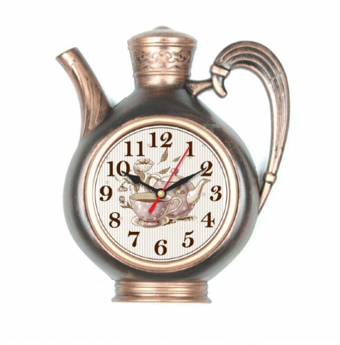 2622-005 (в кор.10шт.) - Часы настенные Чайник, ра [01088025] 2622-005 (в кор.10шт.) - Часы настенные Чайник, размер: 25,5х24см, корпус чёрный с медью "Joy" "Рубин", материал: пластик, стекло, кварцевый механизм, плавный ход.