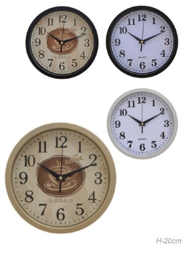 666055 (в уп.60шт.) - Часы настенные /530C/, разме [01098972] 666055 (в уп.60шт.) - Часы настенные /530C/, размер: H=20см, материал: пластик, стекло, металл.