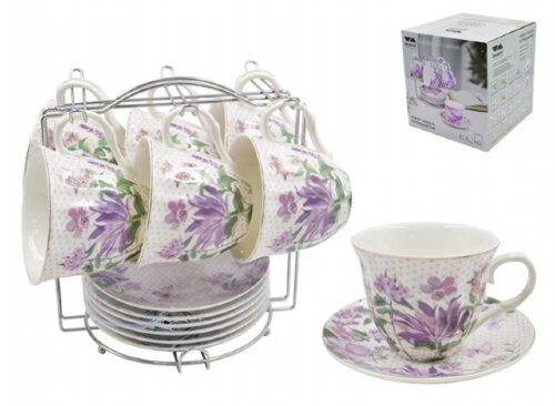 00110745 (в уп.8наб.) - Чайный набор 12пр. на м/по [01110294] 00110745 (в уп.8наб.) - Чайный набор 12пр. на м/подст. Lavenir (Кружка 220мл. - 6шт, блюдце 14см. - 6шт.), C03-192 12M, материал: фарфор.