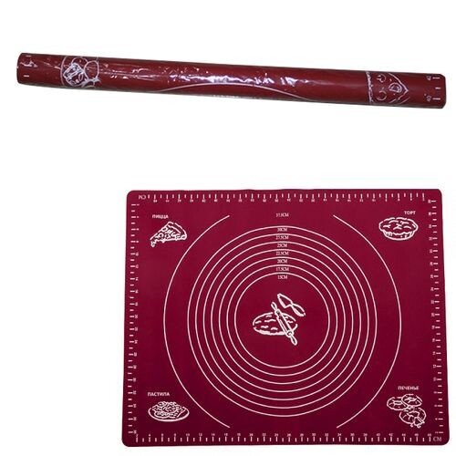 225219-РСВ (в уп.1шт.) - Коврик силикон для раскат [01106513] 225219-РСВ (в уп.1шт.) - Коврик силикон для раскатки теста 50*40 (3425)