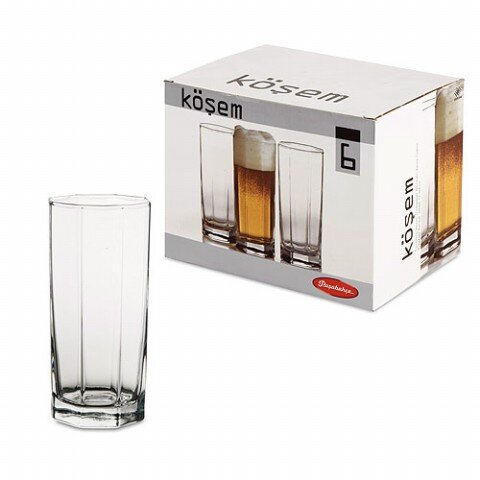 42082B (в кор.8наб.) - Набор стаканов KOSEM 6 шт. [01070254] 42082B (в кор.8наб.) - Набор стаканов KOSEM 6 шт. V=380 мл h=150мм (пиво)