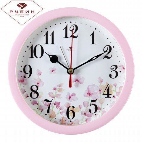 В4-010 (в кор.20шт.) - Будильник кварц.&quot;Лёгкого пр [01083522] В4-010 (в кор.20шт.) - Будильник кварц."Лёгкого пробуждения" "Рубин", корпус розовый, размер: d=15см, материал: пластмасса, стекло, металл.