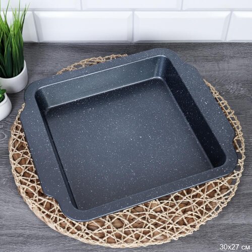 724012 (в уп.50шт.) - Форма для выпечки прямоуголь [01109572] 724012 (в уп.50шт.) - Форма для выпечки прямоугольная 30х27х4,5см. Мрамор / T480 /, материал: металл.