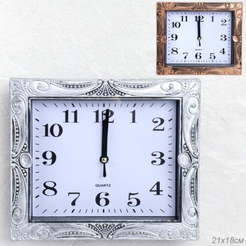 736695 (в уп.60шт.) - Часы настенные, квадратные 2 [01107867] 736695 (в уп.60шт.) - Часы настенные, квадратные 21х18см./ 511 /, материал: пластик, стекло.