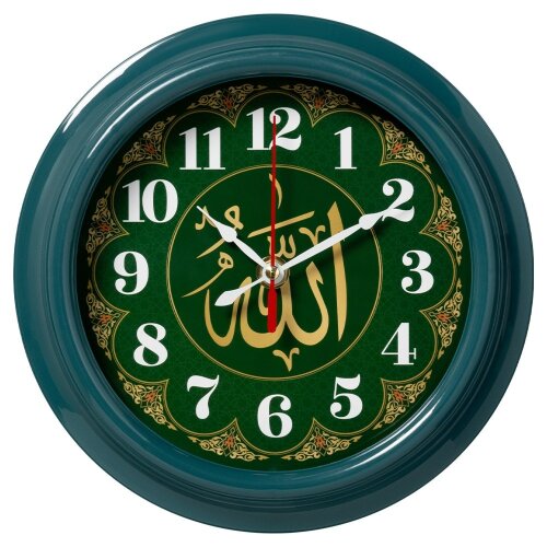 2121-028 (10) Часы настенные круг d=21 см, корпус [01110930] 2121-028 (10) Часы настенные круг d=21 см, корпус зеленый, "Мусульманские"