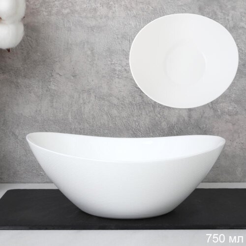 745632 (в уп.6шт.) - Салатник 750мл. Овал Ладья, н [01109306] 745632 (в уп.6шт.) - Салатник 750мл. Овал Ладья, набор 6шт. LW80 (white), материал: стеклокерамика.