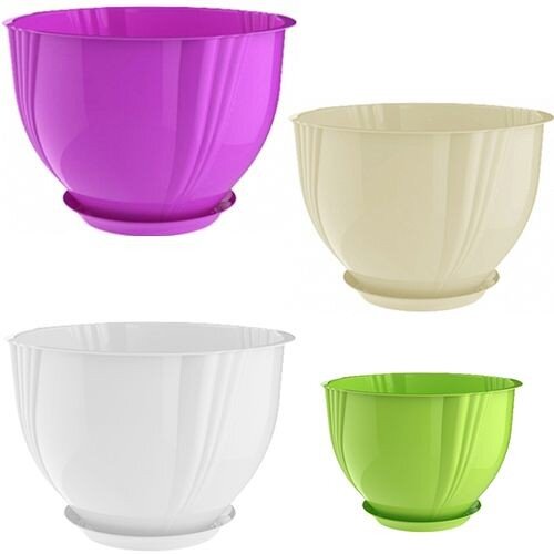 242024-РСВ (в уп.22шт.) - Кашпо Diana 3,6л с поддо [01099795] 242024-РСВ (в уп.22шт.) - Кашпо Diana 3,6л с поддоном белый, терракотовый АС 287 "Беросси"