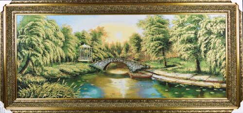 180*80 М/Р белая Рыбалка , картина гобелен с люрек [01098862] 180*80 М/Р белая Рыбалка , картина гобелен с люрексом, Т