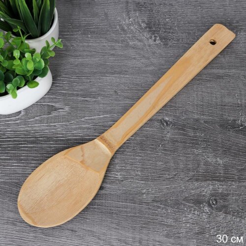 728216 (в уп.500шт.) - Лопатка бамбуковая 30см. / [01106815] 728216 (в уп.500шт.) - Лопатка бамбуковая 30см. / BBD34 /уп 500/ Ложка, материал: бамбук.